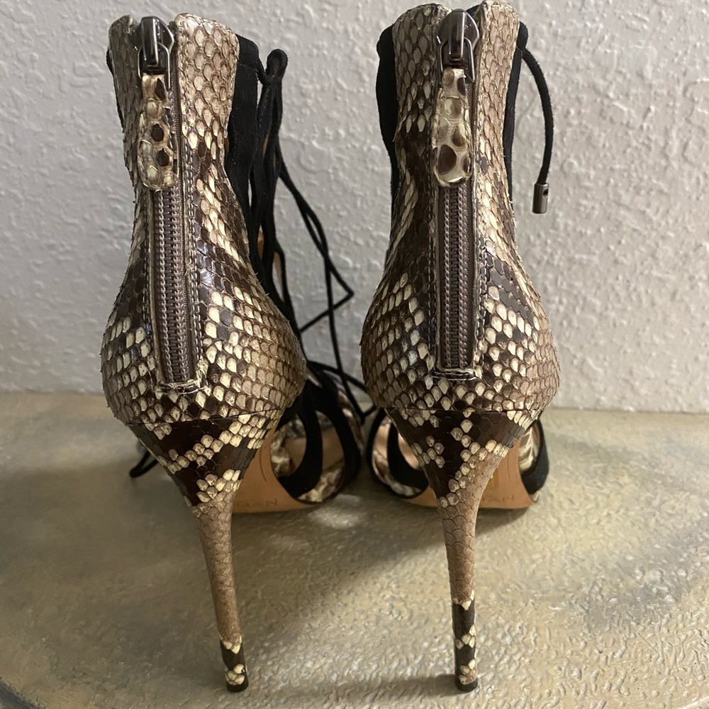 Birman Loretta Python & Suede Cutout Sandal Size … - image 4